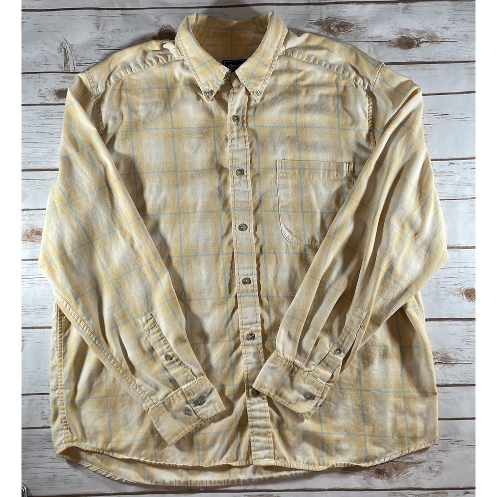 Eddie Bauer Men's XL Plaid Button Down Shirt Long‎ Sleeve Flannel 90s - Picture 2 of 7